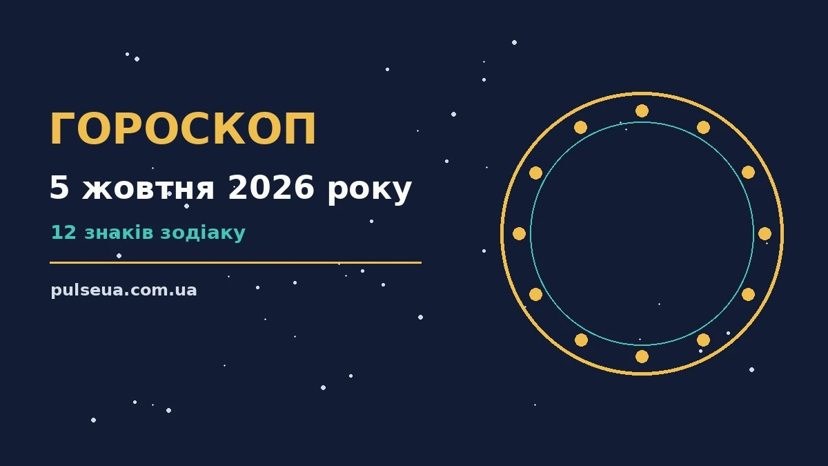 Щоденний гороскоп на понеділок 5 жовтня 2026 року із порадами щодо грошей, кохання та корисних звичок